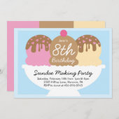 Sundae Making Geburtstagsparty Einladungen (Vorne/Hinten)