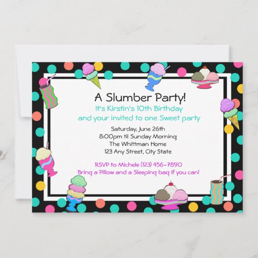 Sundae Party Birthday Einladung (Vorderseite)