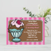 Sundae Shoppen Einladung (Stehend Vorderseite)