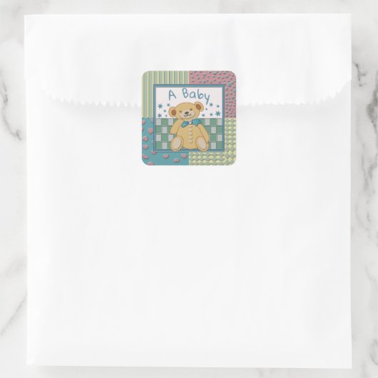 Sundance Bear A Baby Quadratischer Aufkleber (Tasche)