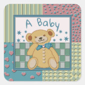 Sundance Bear A Baby Quadratischer Aufkleber (Vorderseite)