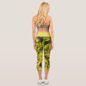 Sundance Mexican Orange Pflanze Floral Capri Leggings (Rückseite)