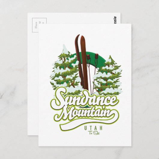 Sundance Mountain - Utah Ski Logo Postkarte (Vorne/Hinten)