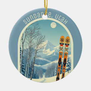 Sundance Mountain Utah Ski-Souvenir Keramik Ornament