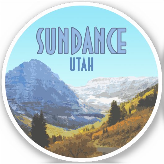 Sundance Utah Mountains Vintag Aufkleber (Vorderseite)