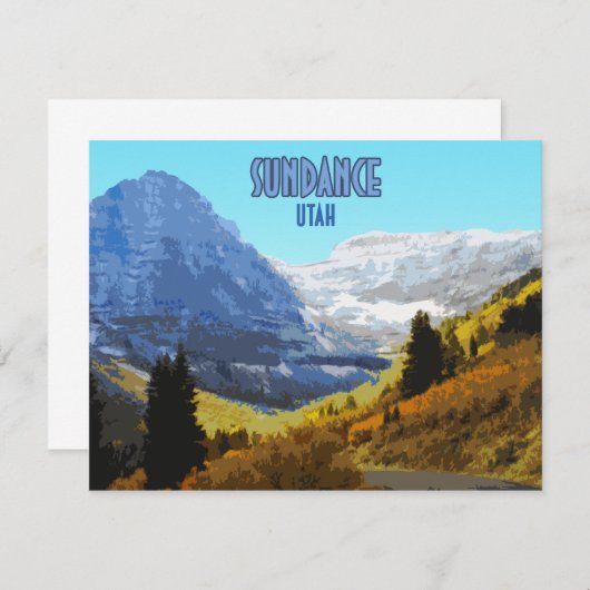 Sundance Utah Mountains Vintag Flat Card (Vorne/Hinten)
