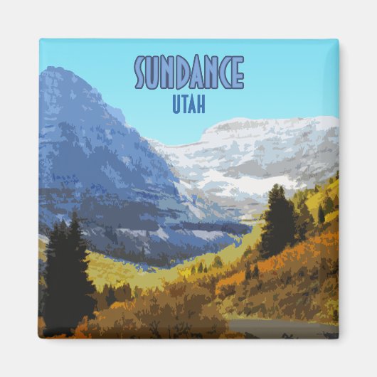 Sundance Utah Mountains Vintag Magnet (Vorne)