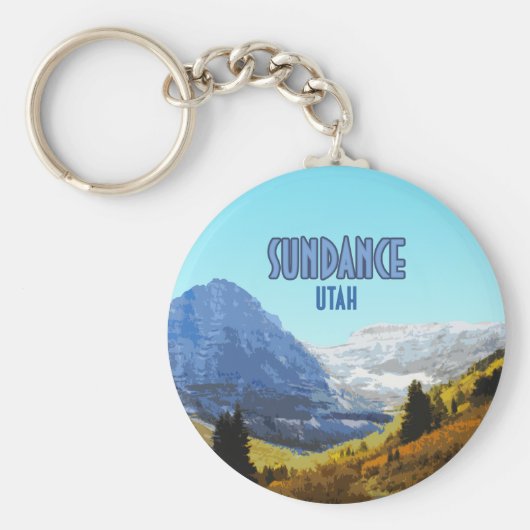 Sundance Utah Mountains Vintag Schlüsselanhänger (Vorne)
