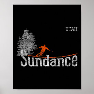 Sundance Utah Skifahren im Stil der 1980er Jahre Poster