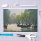 Sundarbans Mangrove Forest River Trees Seidenpapier (Handwerk)