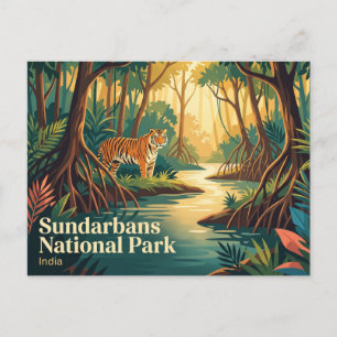 Sundarbans-Nationalpark-Tigerreservat Indien Postkarte