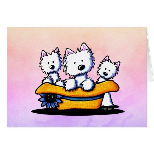 Sunday Best Westie Trio Card (Vorderseite (Horizontal))