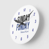 Sunday Funday Beachin' Runde Wanduhr (Winkel)