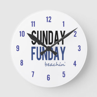 Sunday Funday Beachin' Runde Wanduhr