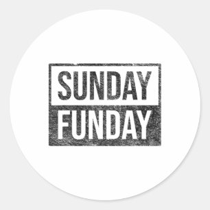 Sunday Funday Brunch Footbyll Sports Grillen Churc Runder Aufkleber