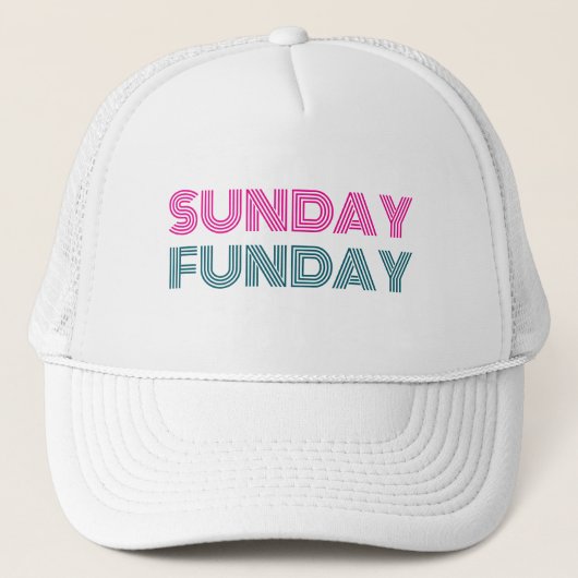 Sunday Funday Funny Personalize Truckerkappe (Vorderseite)