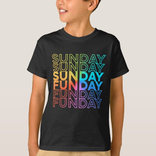 Sunday Funday Rainbow Fade Color Party T-Shirt (Vorderseite)