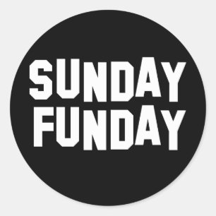 Sunday Funday Runder Aufkleber