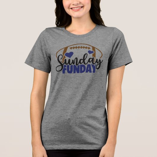 Sunday Funday Touchdown Vibes Tri-Blend Shirt (Vorderseite)