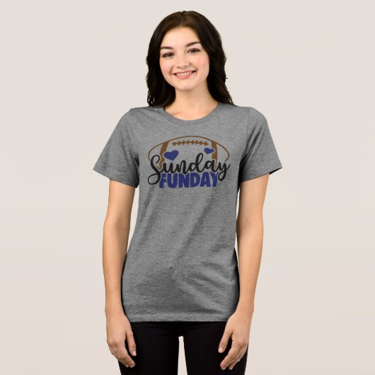 Sunday Funday Touchdown Vibes Tri-Blend Shirt (Vorderseite voll)