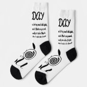 Sunday Gedicht Socks - Trendy, Funny, White&Black Socken (Linkes Detail)