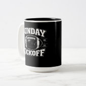 Sunday Kickoff Football Zweifarbige Tasse (Vorderseite Links)