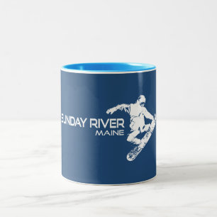 Sunday River Maine Snowboarder Zweifarbige Tasse