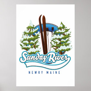 Sunday River Newry Maine Skilogo Poster