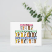 Sunday School Teacher Thank You Cartoon Cats Postkarte (Stehend Vorderseite)
