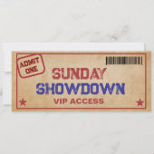 Sunday Showdown VIP Football Party Ticket Einladung (Vorderseite)