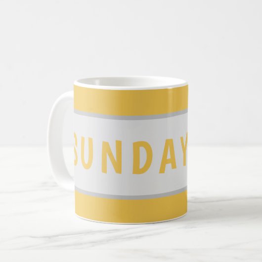 Sunday Today – Minimal Coffee Mug Design Kaffeetasse (Vorderseite Links)
