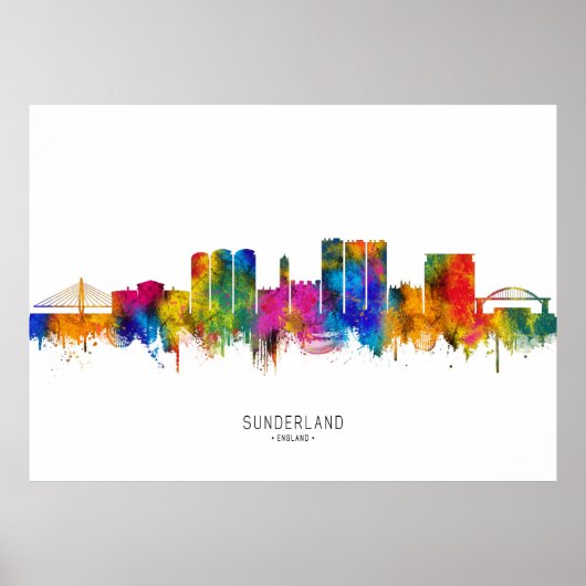 Sunderland England Skyline Poster (Vorne)