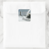 Sunderland - Roker Pier & Lighthouse Quadratischer Aufkleber (Tasche)