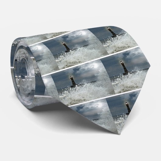 Sunderland - Roker Pier u. Leuchtturm Krawatte (Gerollt)