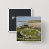 Sundial and Perran Beach, Perranporth, Cornwall Button (Vorne & Hinten)