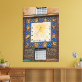 Sundial Clock On Gebäude, Deutschland Leinwanddruck (Insitu (Wohnzimmer))