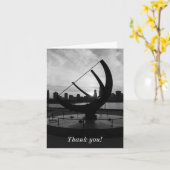 Sundial Sunset Grayscale Danke Karte (Gelbe Blume)