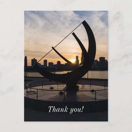 Sundial Sunset Vielen Dank Postkarte (Vorderseite)