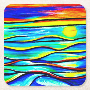 Sundown auf Sea Art Paper Untersetzer
