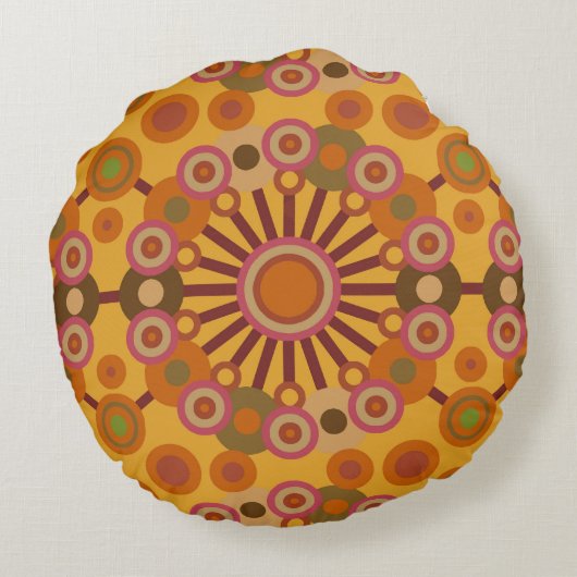 Sundown BD Rundes Kissen (Rückseite)