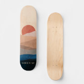 Sundown in the mountains, Watercolor Art Skateboard (Vorderseite)