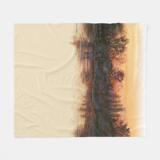 "Sundown on on River" Blanket Fleecedecke (Vorderseite (Horizontal))