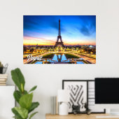 Sundown Over Paris, Frankreich Poster (Heimbüro)
