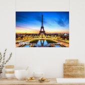 Sundown Over Paris, Frankreich Poster (Küche)
