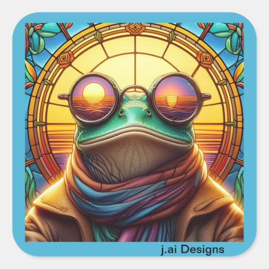 Sundown Swagger Quadratischer Aufkleber (Vorderseite)