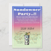 Sundowner Blue Tahoe Cocktail Party Einladung (Vorderseite)
