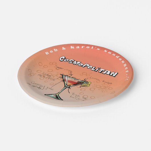 Sundowner Cosmopolitan Party Pappteller (Schrägansicht)
