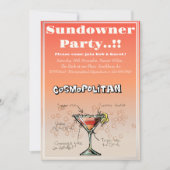 Sundowner Cosmopolitisches Cocktail-Party Einladung (Vorderseite)