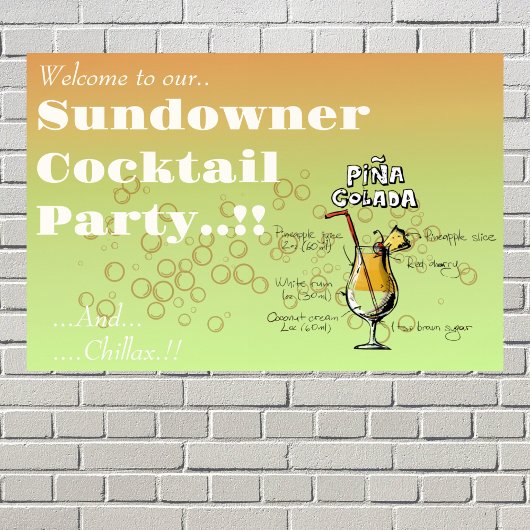 Sundowner Pina Colada Cocktail Party Poster