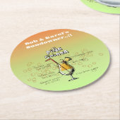 Sundowner Pina Colada Cocktail Party Runder Pappuntersetzer (Angewinkelt)